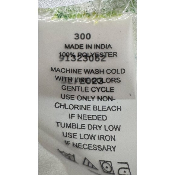 NWT Vince Camuto Large Floral Lime Green & Yellow Short Sleeve Blouse - Picture 12 of 13